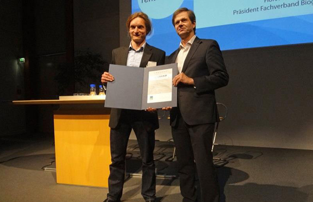 DBFZ-Wissenschaftler Mathias Stur gewinnt 10. Biogas-Innovationspreis der Deutschen Landwirtschaft 2017