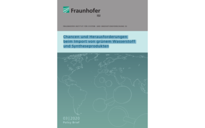 Policy Brief des Fraunhofer ISI zu Chancen und Herausforderungen beim Import von grünem Wasserstoff