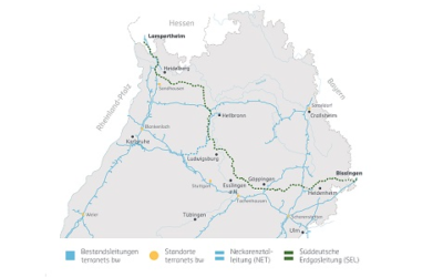 Terranets bw plant Bau der 250 km langen „Süddeutschen Erdgasleitung – SEL